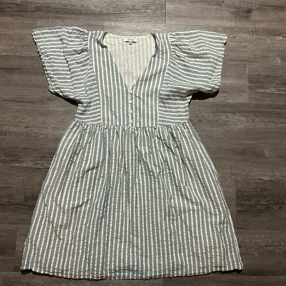 Madewell Dresses & Skirts - Madewell Joss Striped Mini Babydoll Dress XS